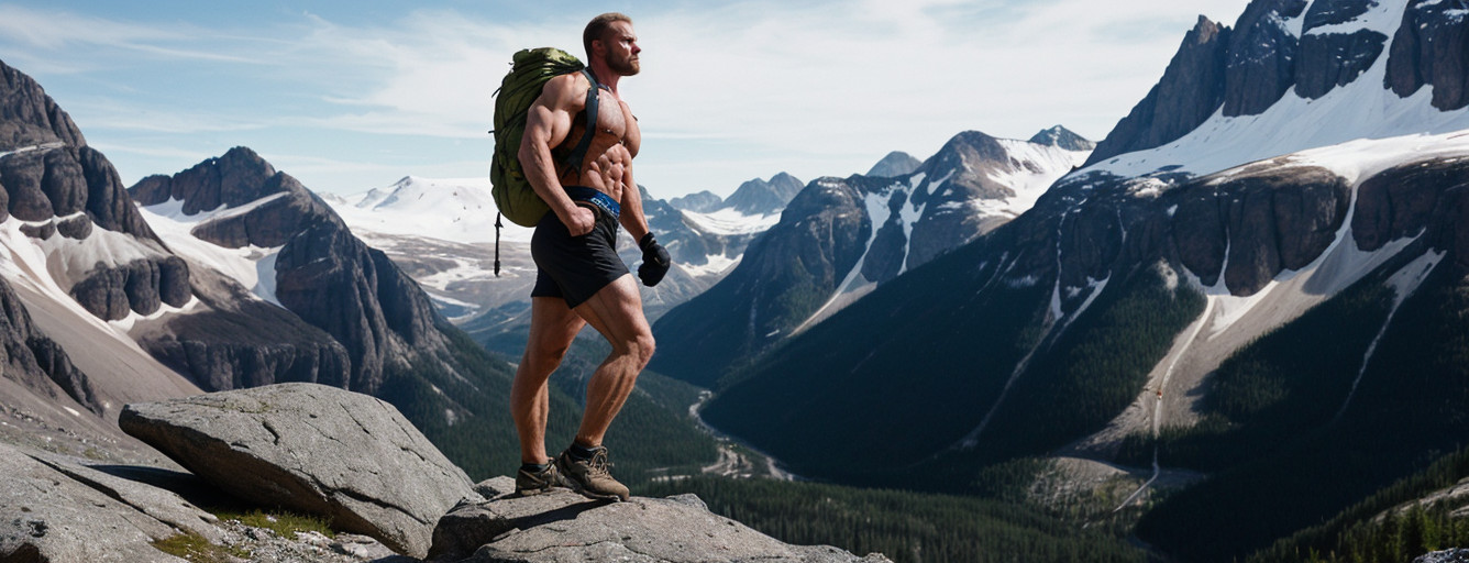 A man hiking in the mountains