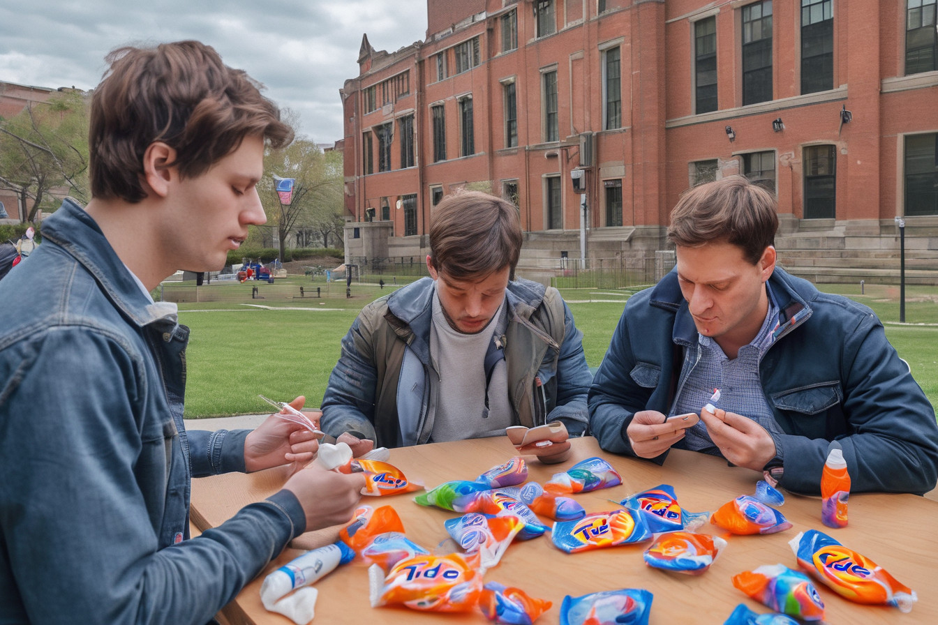 Students eating Tide Pods