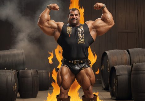 Motor oil in his muscles!