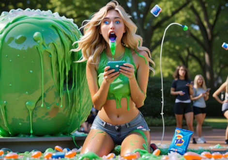 A stupid influencer eating Tide Pods