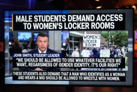 Male students demanding access to women's locker rooms