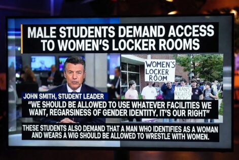 Male students demanding access to women's locker rooms