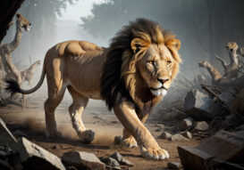 Stoic lion in a chaotic environment